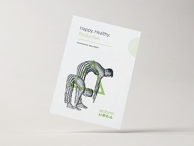 Yoga Flyer abstract branding clean collateral fitness flyer green minimal yoga