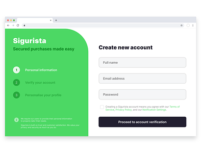 Sigurista - Sign Up Form