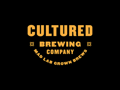 Concept for Cultured Brewing Co. black logotype science yellow