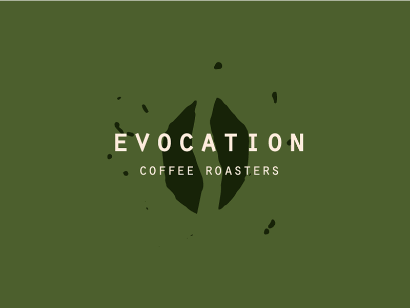 Concept for Evocation Coffee Roasters branding coffee green logo logotype orange