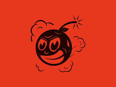 Cherry Bomb alcohol bomb character cherry icon illustration red