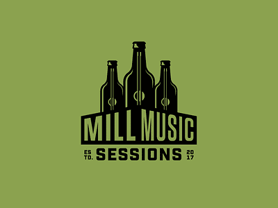 Mill Music Sessions v2 beer branding logo music