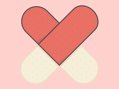 Valentine's Day band aid heart icon illustration stroke valentines day