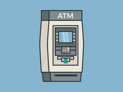 Classic ATM atm illustration stroke