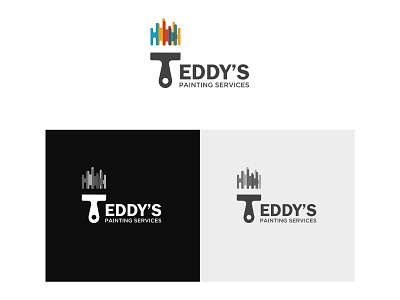 Teddy's Painting Services Logo art branding clean icon logo minimal typography