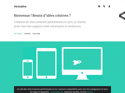 Vtcreative redesign awwwards clean css3 flat france french green lyon minimal portfolio responsive web design website white