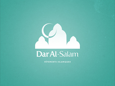 Dar Al-Salam arabic brand branding clothes door flat house illustration islam logo minimal moon peace salam