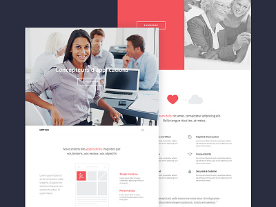 Kptive WIP agency application corporate flat homepage minimal modern red studio web webdesign white