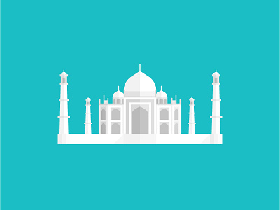 Taj Mahal architecture asia building delhi flat geometric illustration india monument shadow travel white