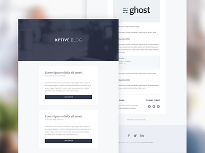 Kptive Blog blog blue clean cms flat flat design ghost gray minimal web webdesign white