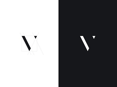 v mark + process brand branding dark didone icon letter light logo minimal modern monogram symbol