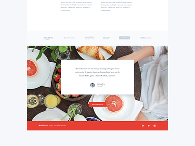 Housekitchen Footer chef clean cook food image red testimonials webdesign white