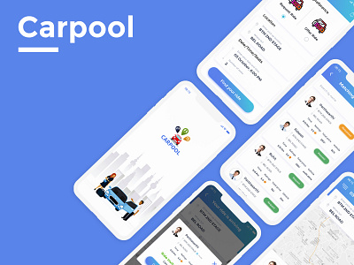 Carpool Application app design ui ux