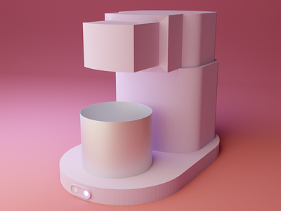 COFFEEMACHINE 3d atmospheric blender3d coffee daily design illustration low poly minimalist pink