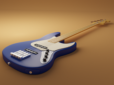 Bass guitar 3d blender3d cycles design fender jazz lowpoly music reggae