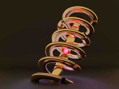 Gold Spring / New Colors 3d 3d art blender3d cyclesrender daily dark design gold