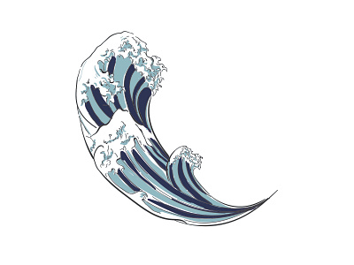 Wave from japanese painting style art artwork drawing illustraion illustrator japanese painting wave