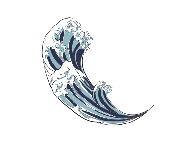 Wave from japanese painting style