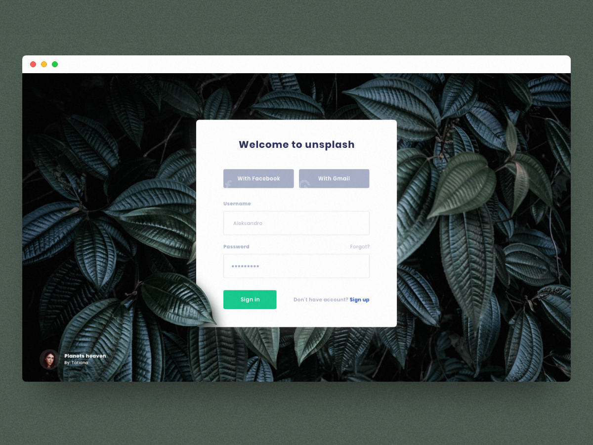 Sign in by Aleksandro on Dribbble