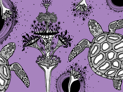 🐢 animalillustration design draw illustration illustrator art ipadpro pattern procreate sea ​​turtle textile ​​turtle