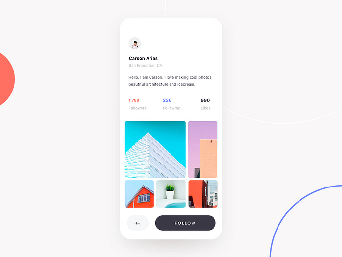 Social Network App Profile Page by Nsky for Awsmd on Dribbble