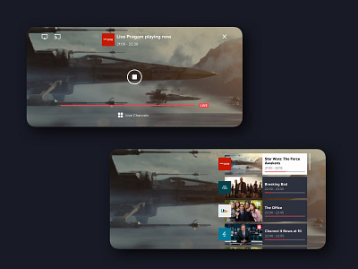 Our new live player with integrated channel changer is out! android app colour design ios iphone iphone x live minimal player ui ux video