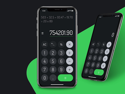 Not so minimal calculator • Daily UI 004 app calculator colour colours daily ui dark theam design financial ios mobile ui uiux ux
