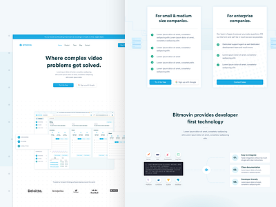 Bitmovin homepage bitmovin dashboard homepage illustration layout responsive startup typography video vienna