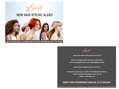 Promotional leaflet front and back brand branding design hair salon leaflet photoshop promotional design promotional material