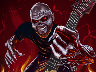 Eddie the head adobe cintiq digital eddiethehead heavymetal illustration ironmaiden metalhead nft painting photoshop portrait wacom