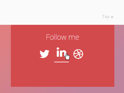 Portfolio Footer facebook follow footer hover icons share twitter