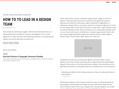 Talking design article (full) article fixed grey impact magazine style red sidebar simple subtitle tags