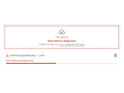 File upload with error clean coded design download errors file upload files progress bar upload ux