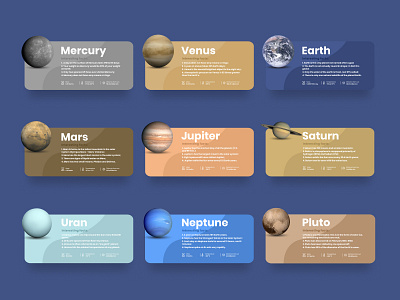 Planet Card UI app fact interesting planet solar system ui uidesign