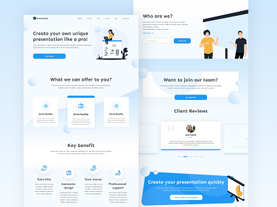Presentelio Homepage Concept blue blue and white design homepage presentation ui web website concept website design