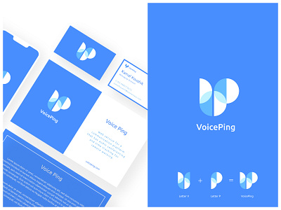 VoicePing. brand design brand identity design branding logo logo design logoconcept minimal ping ui visit card voice