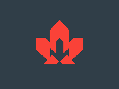 Made in MTL Mark badge branding emblem flat fleur de lys icon illustration maple leaf mark seal vector