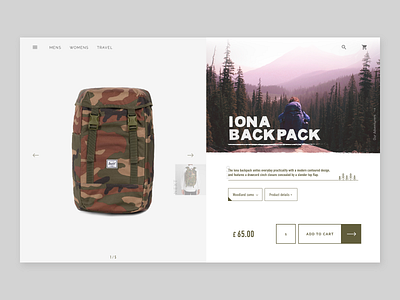 100 days of UI – E-Commerce adventure backpack clothing brand dailyui dailyui 012 design outdoors ui ux web