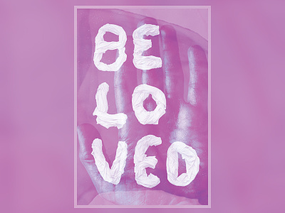 Beloved type 3d beloved experimental fabric hand poster skin typography