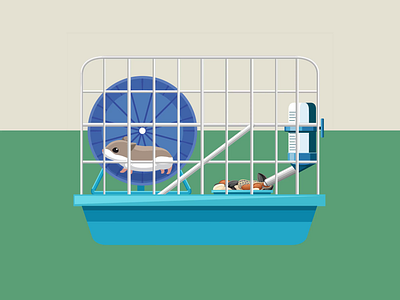Hamster in a cage (character animation for Safe Space health) after effects after effects ae interface after effects animation after effects motion graphics animal animation bodymovin hamster hamster wheel html illustration javascript json lottie svg ui ux vector web web animation