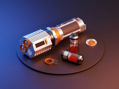 Flashlight 3d 3dillustration battery blender blender3d cycles energy flashlight glass graphic design illustration isometric isometric illustration light materials power render