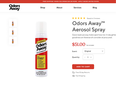 odors away | product page odors pets product product page red ui ux web web app web design woocommerce