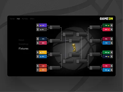 GameOn TV | Fixtures basketball fixture fixtures interface nba sport ui
