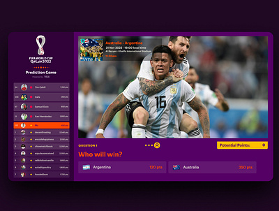 Fifa World Cup Qatar - TV game design fifa figma game predictor soccer tv app ui ux visual design world cup