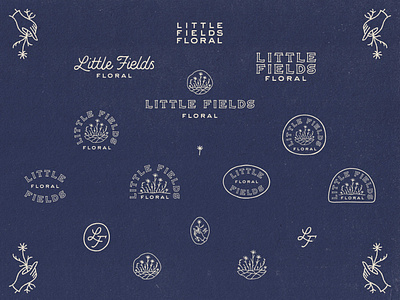 Little Fields Floral branding design distressed graphic design illustration lock up logo typogr vector