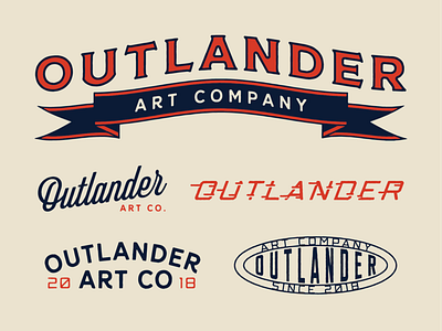 Outlander Art Company banner branding design illustration logo typography