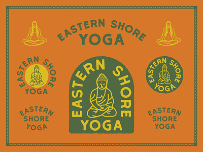 Eastern Shore Yoga apparel design badge banner branding design distressed illustration lock up logo minimal type typography vector