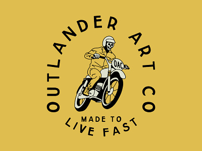 Outlander Art Co Skeleton Rider apparel design design distressed illustration lock up vector