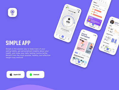 Simple App android fasting fitness health ios lifestyle nutrition ui ux
