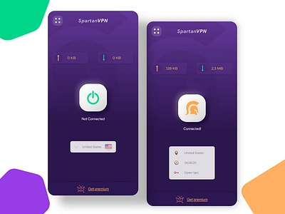 spartan vpn android app concept design ui ux vpn